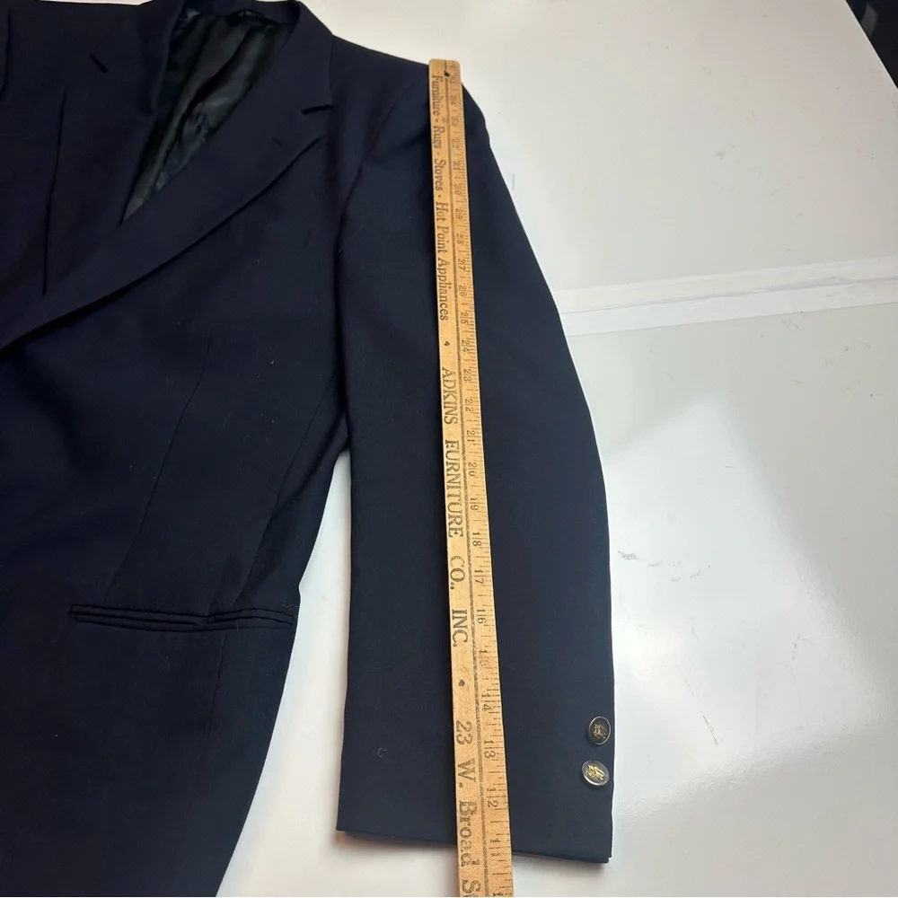 Burberry Heritage Navy Wool Blazer with Gold Buttons Late 90s–Early 2000s